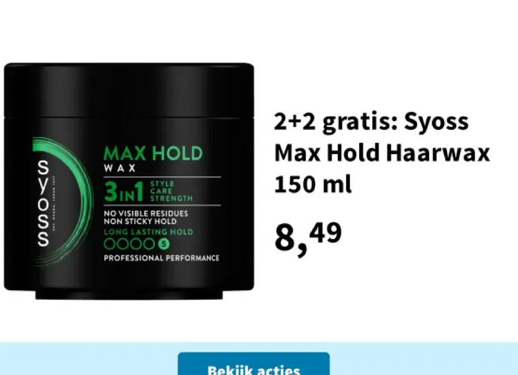 Aanbieding: Syoss Max Hold Haarwax