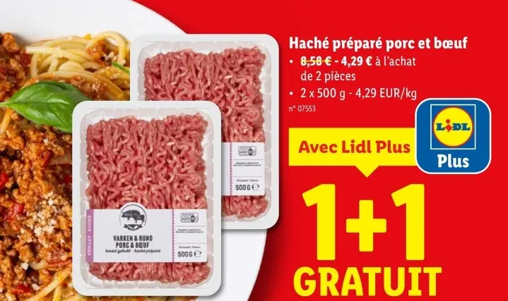 Offre: Haché préparé porc et bœuf