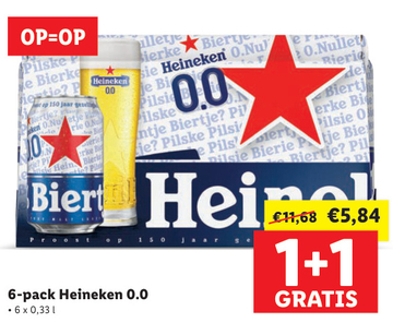 Aanbieding: 6 - pack Heineken 0.0