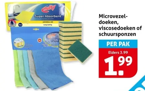 Microvezeldoeken, viscosedoeken of schuursponzen