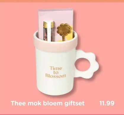 Aanbieding: Thee mok bloem giftset