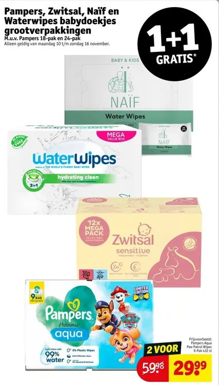 Aanbieding: babydoekjes grootverpakkingen