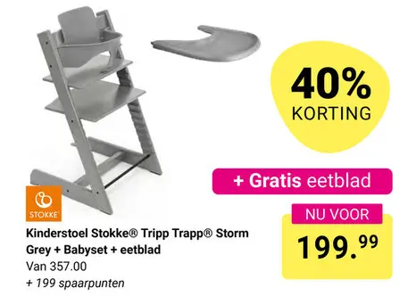 Aanbieding: Kinderstoel Stokke® Tripp Trapp® Storm Grey + eetblad