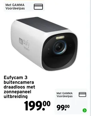 Aanbieding: Eufycam 3 buitencamera draadloos met zonnepan