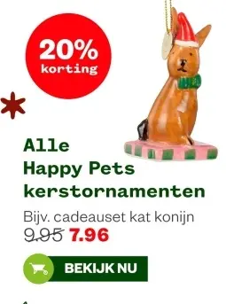 Aanbieding: Alle Happy Pets kerstornamenten