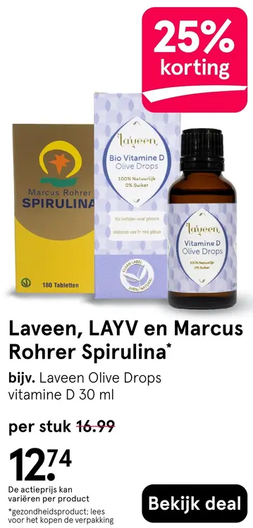 Aanbieding: Laveen, LAYV en Marcus Rohrer Spirulina
