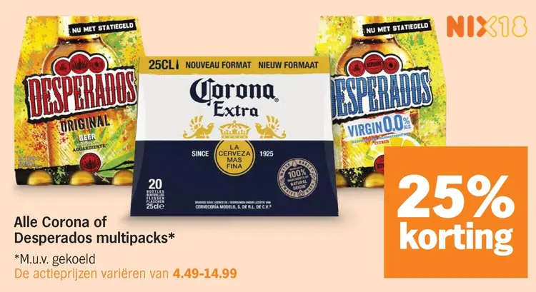 Aanbieding: Corona of Desperados multipacks
