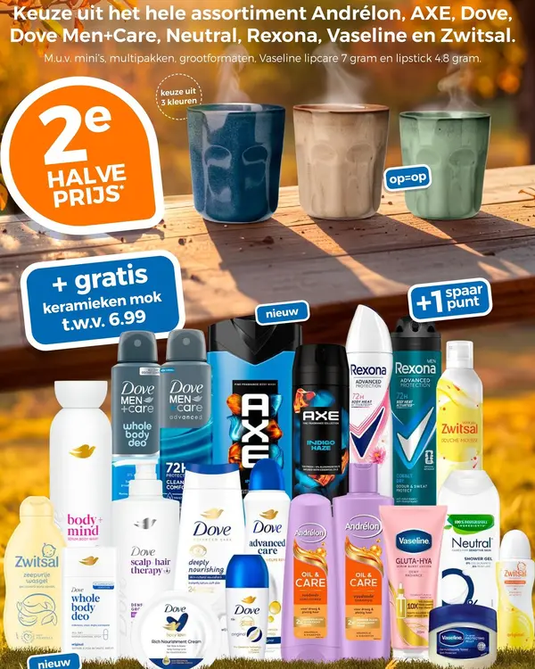 Aanbieding: Assortiment Andrélon, AXE, Dove, Dove Men+Care, Neutral, Rexona, Vaseline en Zwitsal