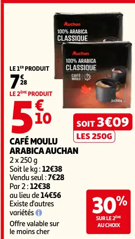 Promotie: Café moulu arabica classique