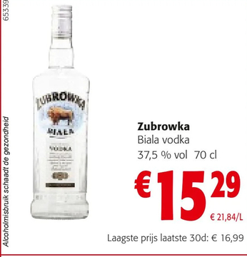 Aanbieding: Zubrowka Biala vodka