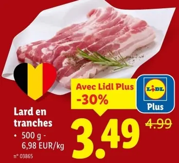 Offre: Lard en tranches