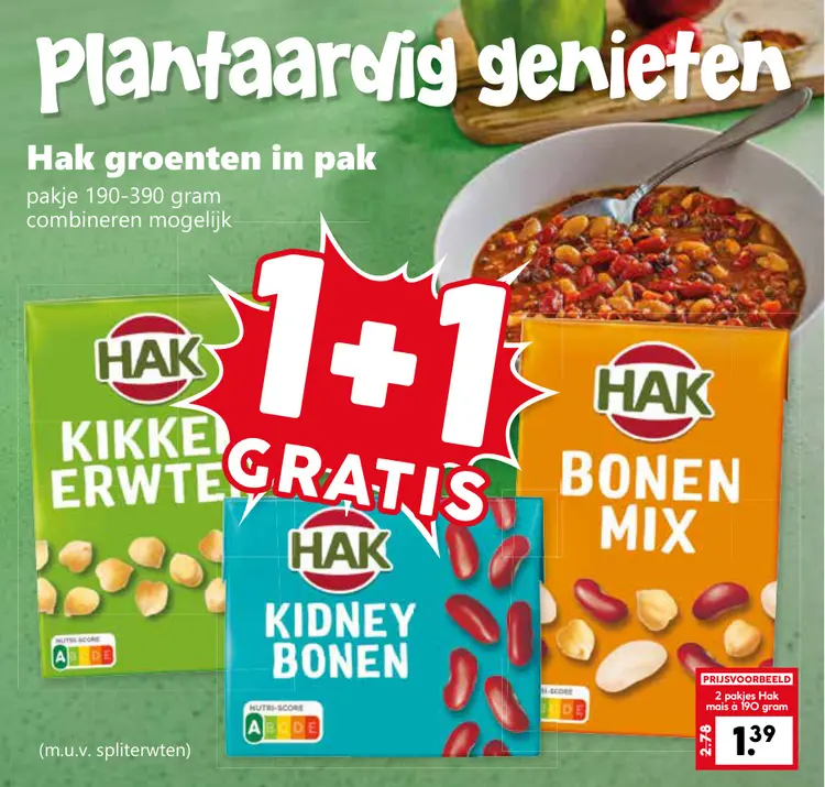 Aanbieding: Groenten in pak