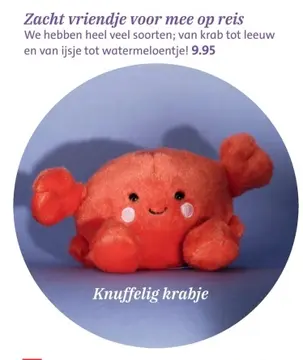 Aanbieding: Zacht vriendje voor mee op reis