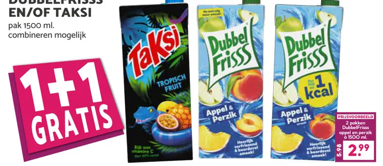 Aanbieding: DubbelFrisss en/of Taksi