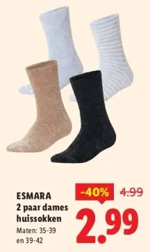 Aanbieding: 2 paar dames huissokken