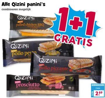 Aanbieding: Alle Qizini panini's