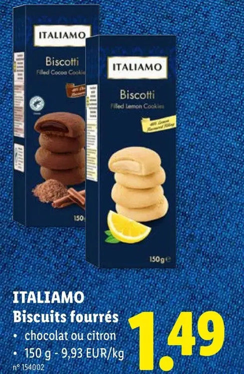 Offre: Italiamo Biscuits fourrés