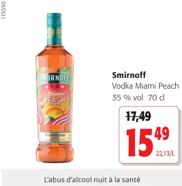 Offre: Vodka Miami Peach