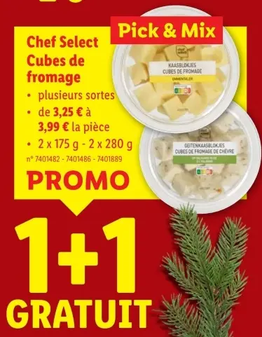 Offre: Cubes de fromage