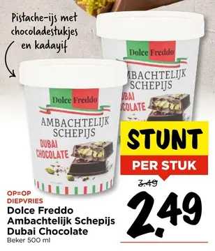 Aanbieding: Dolce Freddo Ambachtelijk Schepijs Dubai Chocolate