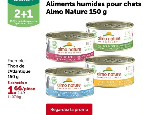 Offre: Aliments humides pour chats