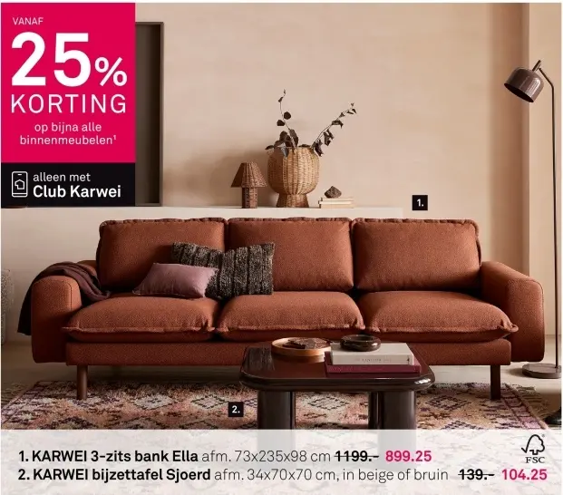 Aanbieding: 3-zits bank of bijzettafel Sjoerd