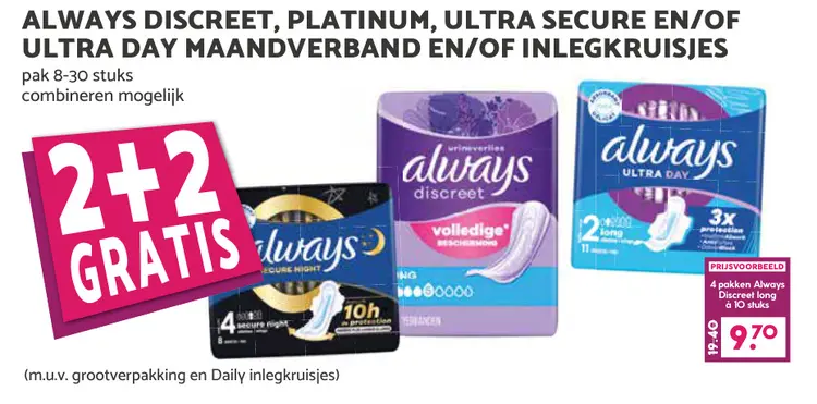 Aanbieding: Maandverband en/of inlegkruisjes