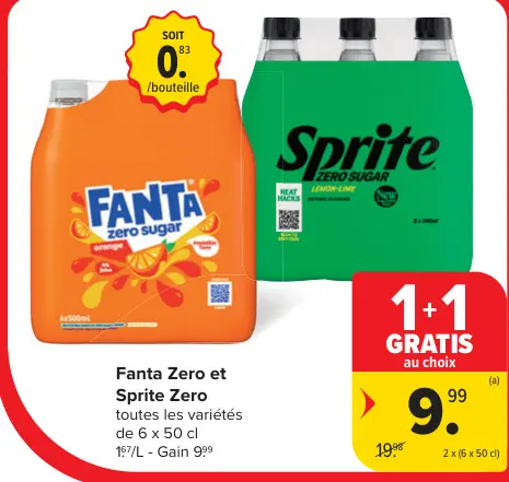 Offre: Fanta Zero et Sprite Zero