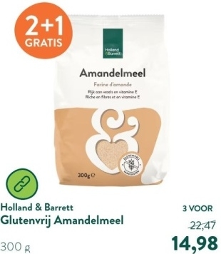 Aanbieding: Holland & Barrett Glutenvrij Amandelmeel - 300g