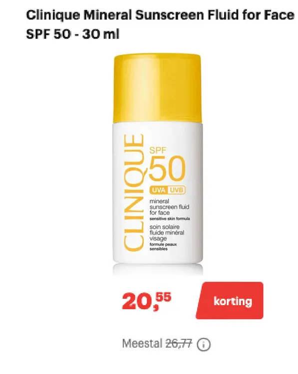 Promotie: Mineral Sunscreen Fluid for Face