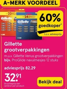 Aanbieding: Gillette grootverpakkingen