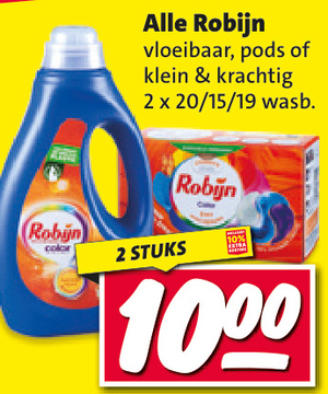 Aanbieding: Robijn vloeibaar, pods of klein & krachtig