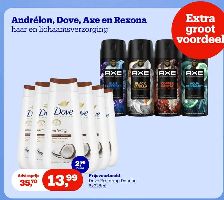 Promotie: Andrélon, Dove, Axe en Rexona