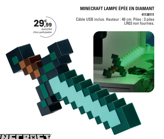 Offre: Lampe épée en diamant