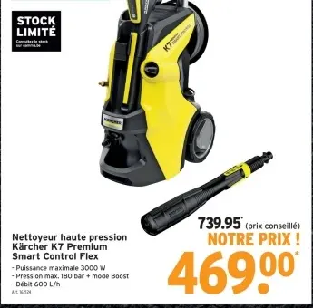 Offre: Nettoyeur haute pression Kärcher K7 Premium Smart Control Flex