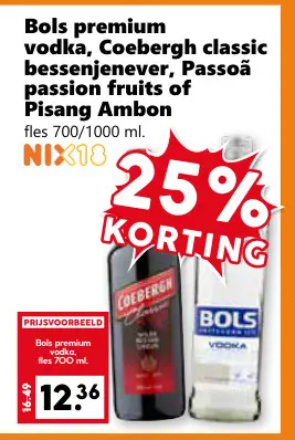 Aanbieding: Bols premium vodka, Coebergh classic bessenje