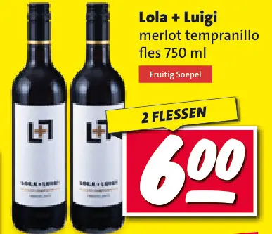 Aanbieding: Lola + Luigi merlot tempranillo