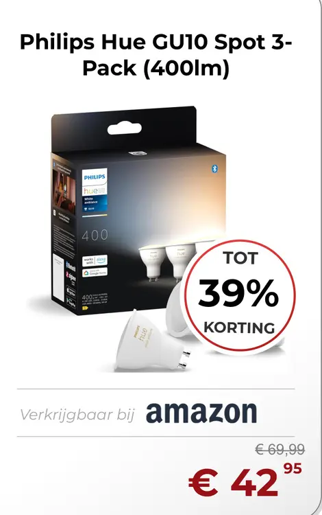 Aanbieding: GU10 Spot 3-Pack