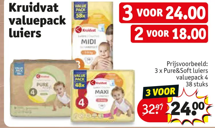 Promotie: Kruidvat valuepack luiers