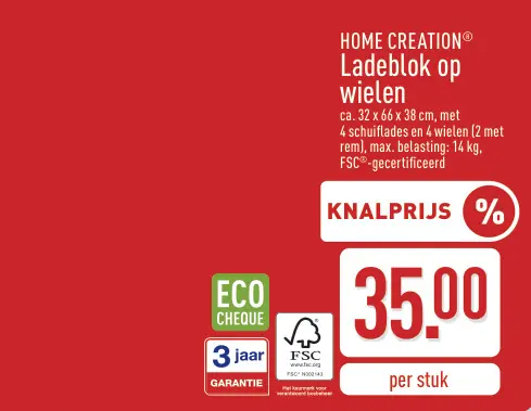 Promotie: Ladeblok op wielen