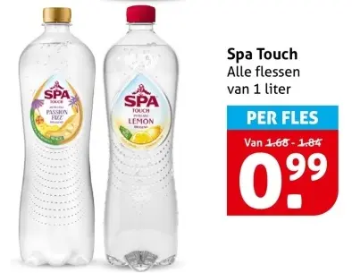 Aanbieding: Spa Touch alle flessen 1 liter