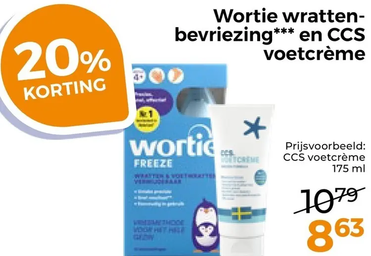 Aanbieding: Wortie & CCS Wratten-bevriezing en voetcrème