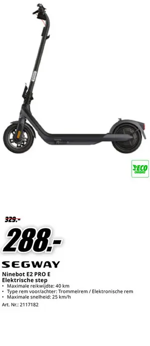 Promotie: Ninebot E2 PRO E Elektrische step