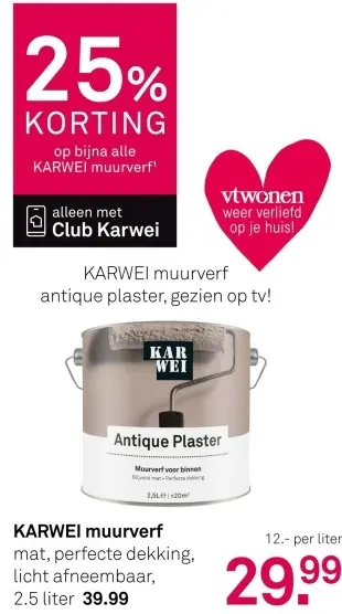 Aanbieding: KARWEI muurverf antique plaster
