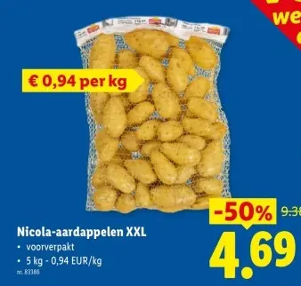 Promotie: Nicola-aardappelen XXL