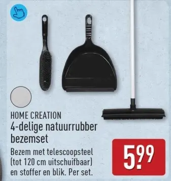 Aanbieding: 4-delige natuurrubber bezemset