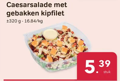 Promotie: Caesarsalade met gebakken kipfilet