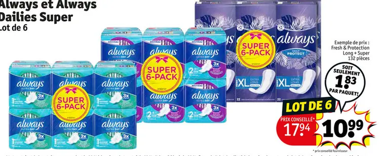 Offre: Always et Always Dailies Super