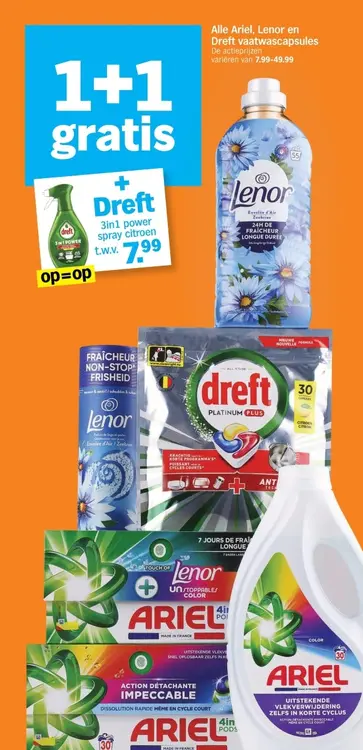 Aanbieding: Alle Ariel, Lenor en Dreft vaatwascapsules