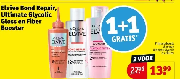 Aanbieding: Elvive Bond Repair, Ultimate Glycolic Gloss en fiber booster